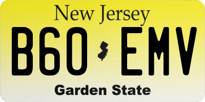 NJ license plate B60EMV