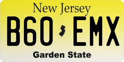 NJ license plate B60EMX
