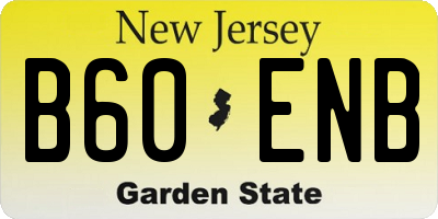 NJ license plate B60ENB