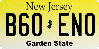 NJ license plate B60ENO