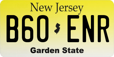 NJ license plate B60ENR