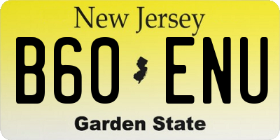 NJ license plate B60ENU