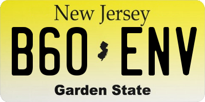 NJ license plate B60ENV