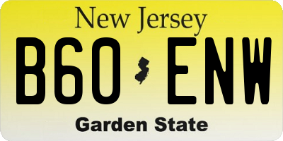NJ license plate B60ENW