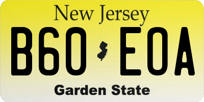 NJ license plate B60EOA