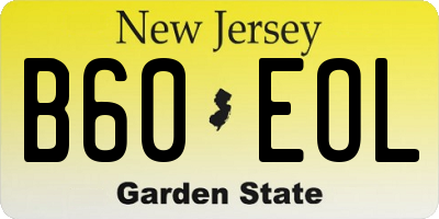 NJ license plate B60EOL