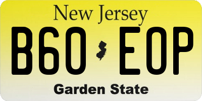 NJ license plate B60EOP