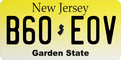 NJ license plate B60EOV