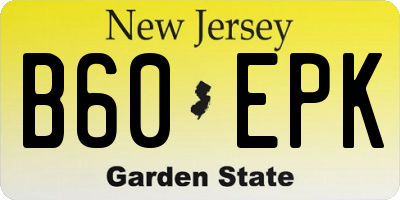 NJ license plate B60EPK