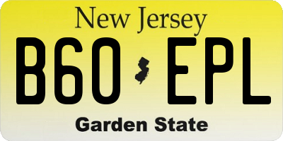 NJ license plate B60EPL