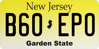 NJ license plate B60EPO