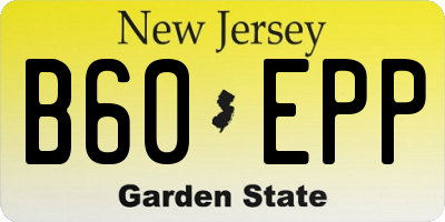 NJ license plate B60EPP