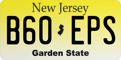 NJ license plate B60EPS