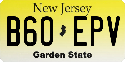 NJ license plate B60EPV