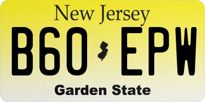 NJ license plate B60EPW