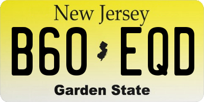 NJ license plate B60EQD