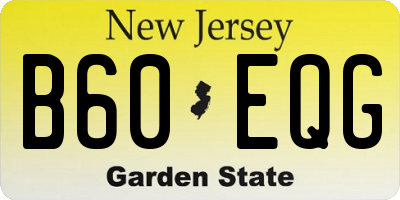 NJ license plate B60EQG
