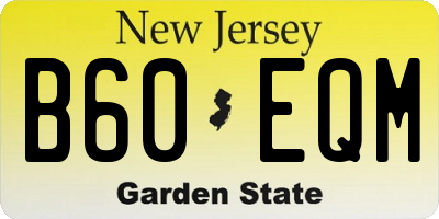 NJ license plate B60EQM