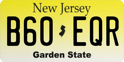 NJ license plate B60EQR