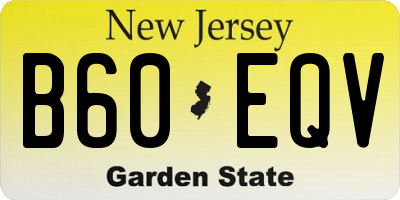 NJ license plate B60EQV