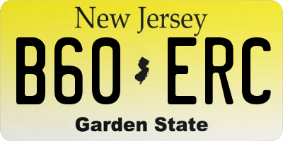 NJ license plate B60ERC