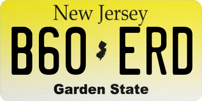NJ license plate B60ERD