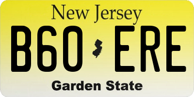 NJ license plate B60ERE