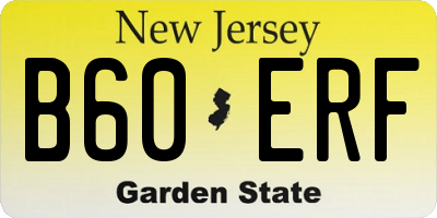NJ license plate B60ERF