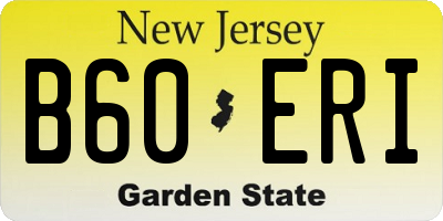 NJ license plate B60ERI