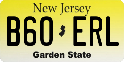 NJ license plate B60ERL