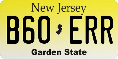 NJ license plate B60ERR