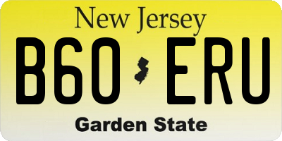 NJ license plate B60ERU