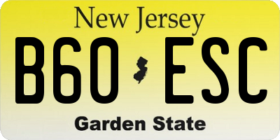 NJ license plate B60ESC