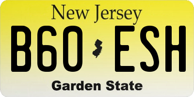 NJ license plate B60ESH