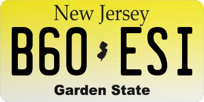 NJ license plate B60ESI