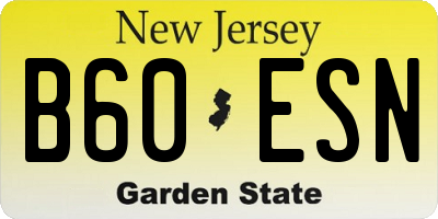 NJ license plate B60ESN