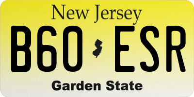 NJ license plate B60ESR