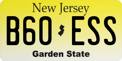 NJ license plate B60ESS