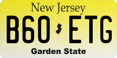 NJ license plate B60ETG