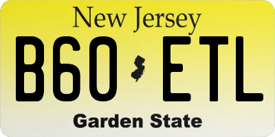 NJ license plate B60ETL