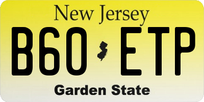 NJ license plate B60ETP