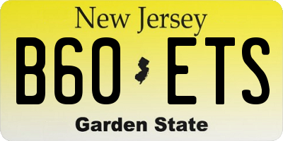NJ license plate B60ETS