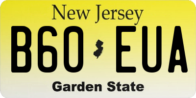 NJ license plate B60EUA