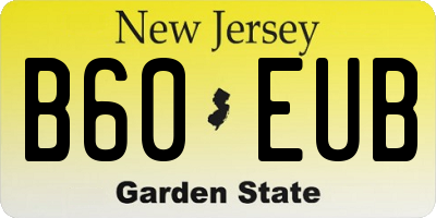 NJ license plate B60EUB