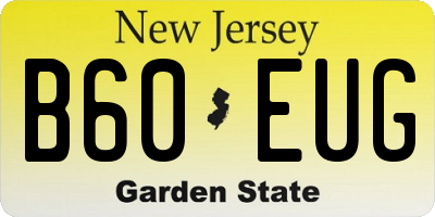 NJ license plate B60EUG