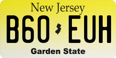 NJ license plate B60EUH