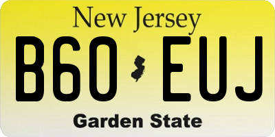 NJ license plate B60EUJ