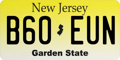 NJ license plate B60EUN