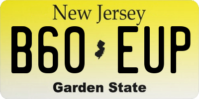 NJ license plate B60EUP