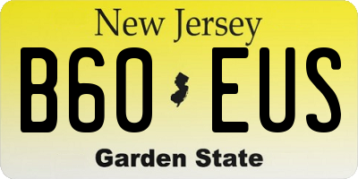 NJ license plate B60EUS